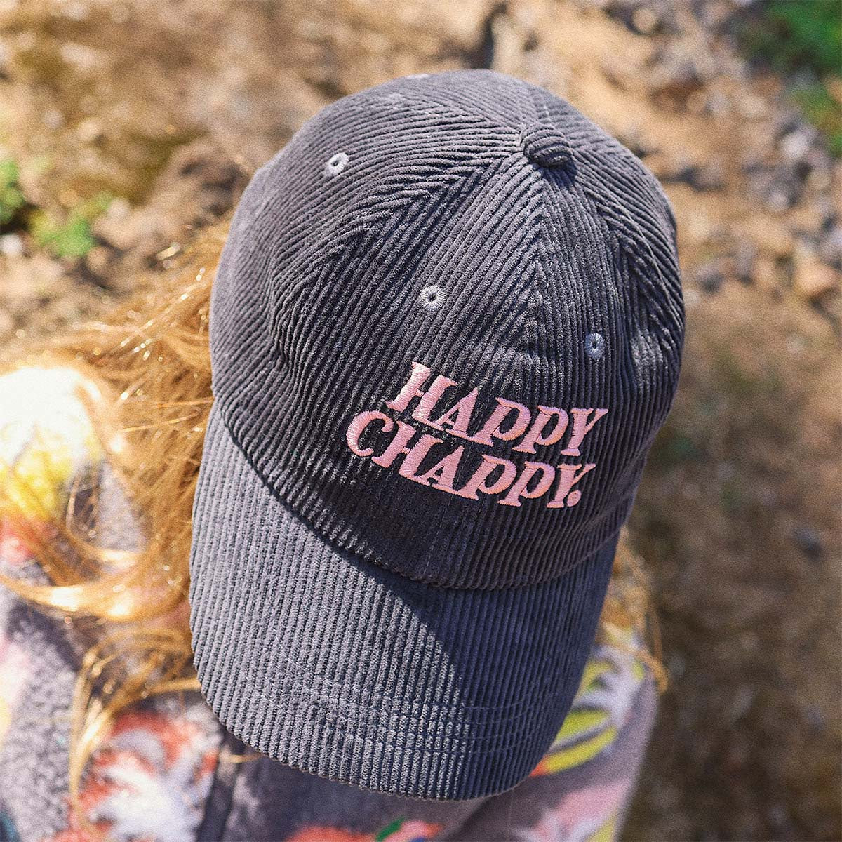 Happy Chappy Kids Cord Cap Carbon