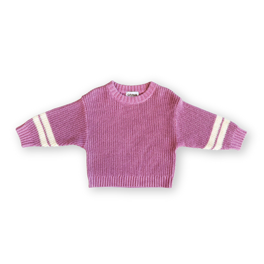 Chunky Rib Baby Pull Over Raspberry