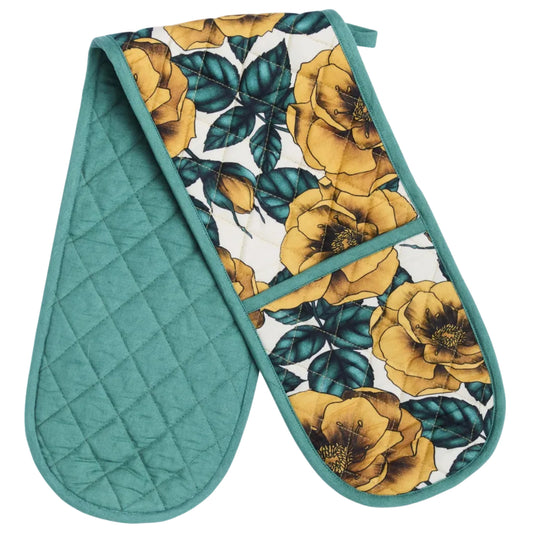 Golden Peony Double Oven Mitt