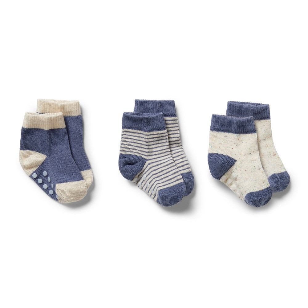 Rain Drop Organic 3 Pack Baby Socks