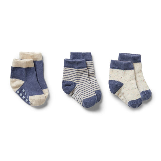 Rain Drop Organic 3 Pack Baby Socks