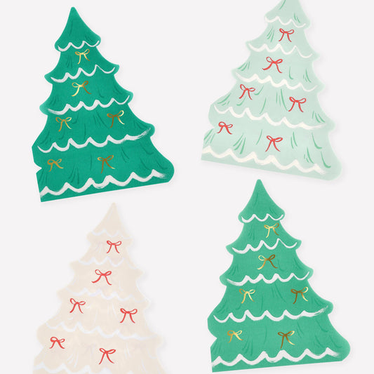 Christmas Tree With Bows Paper Napkins