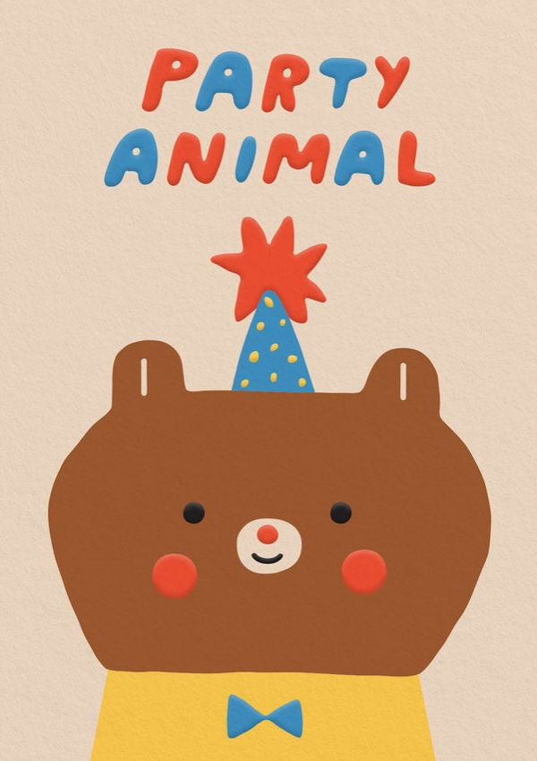 Party Animal Bear Greeting Card