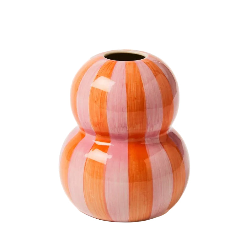Fonda Pink Orange Stripe Vase