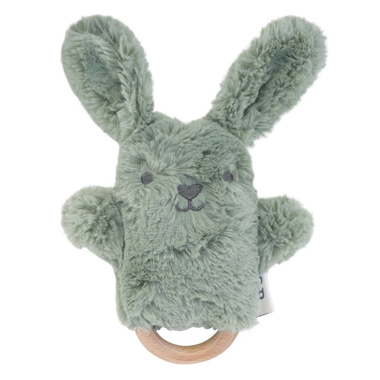 Beau Sage Green Bunny Soft Rattle Toy