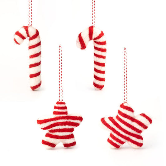 Christmas Stripes Wool Decoration