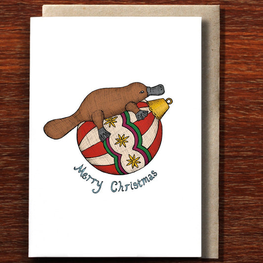Platypus Christmas Greeting Card