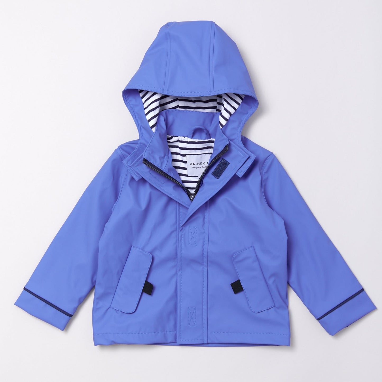 Stripy Sailor Waterproof Jacket Ocean Blue