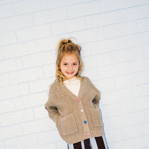 Organic Speckle Kids Knit Cardigan