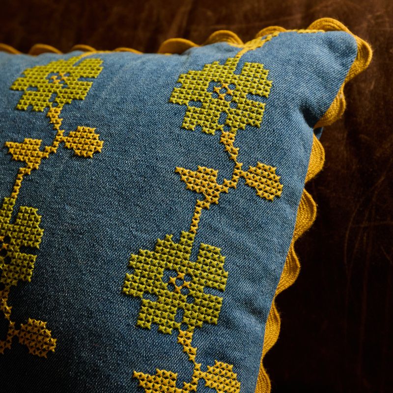 Peridot Anneliese Reversible Denim Cushion