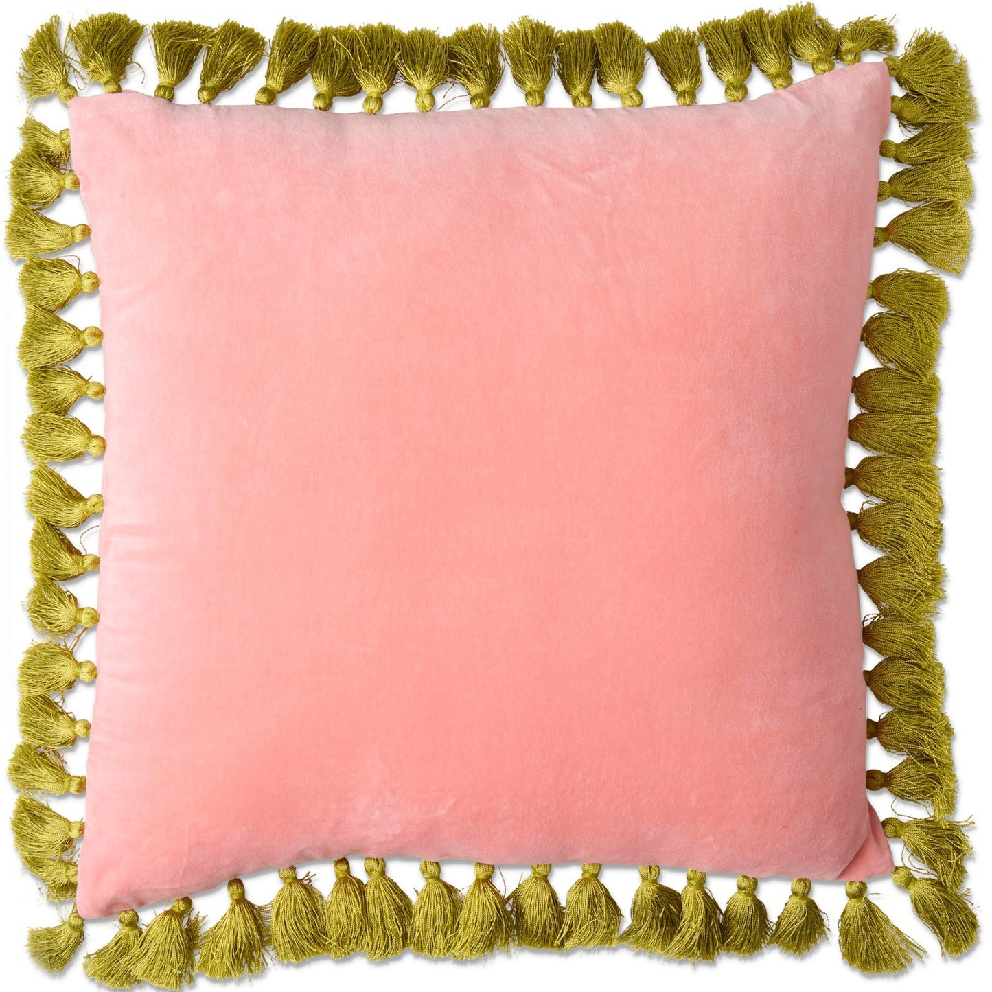 Citron Rose Velvet Tassel Cushion