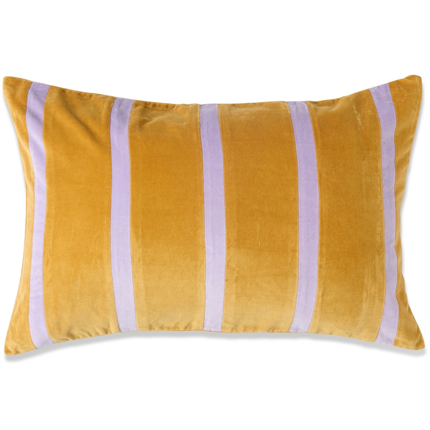 Pecan Pie Stripe Velvet Rectangle Cushion