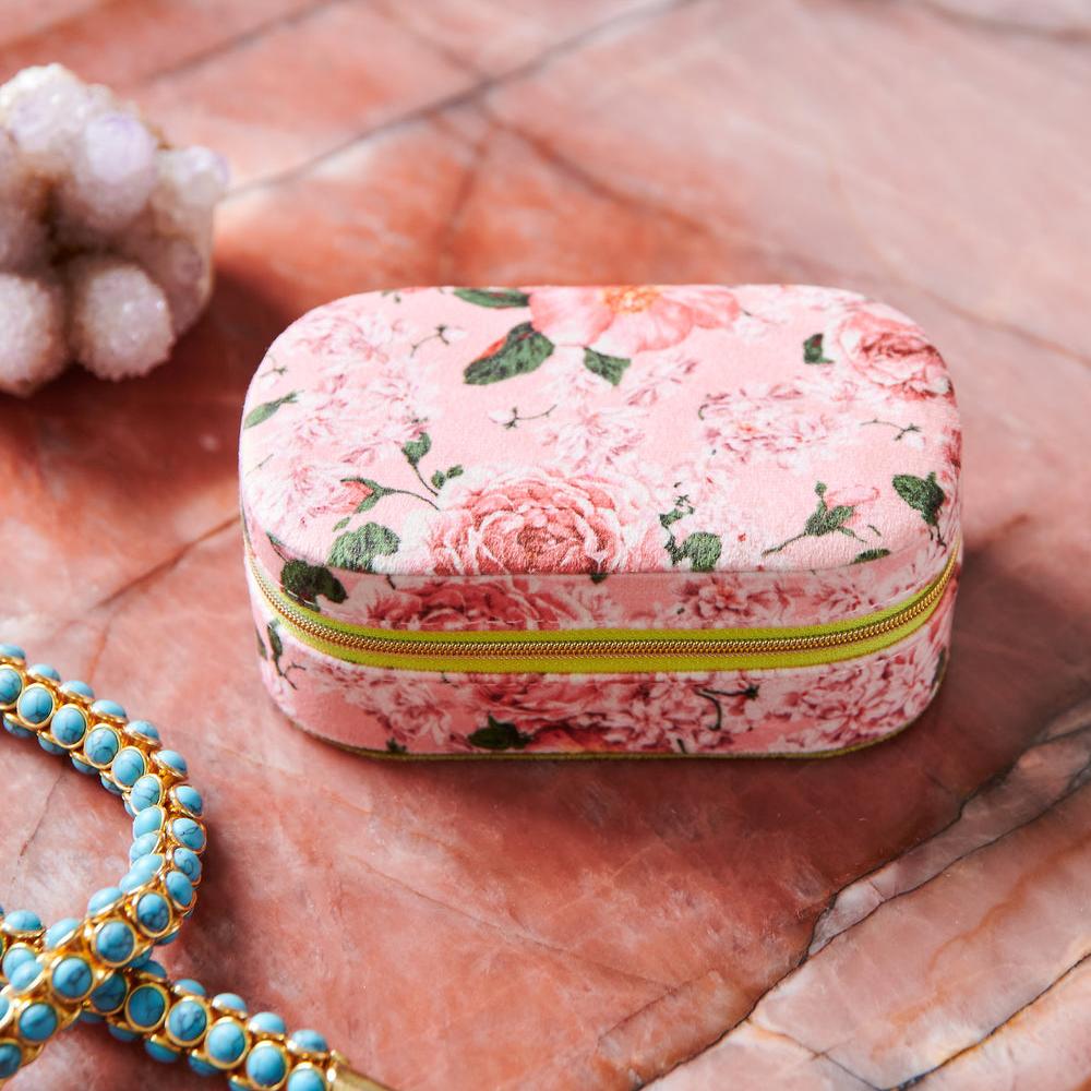 Rose Garden Travel Velvet Jewellery Box