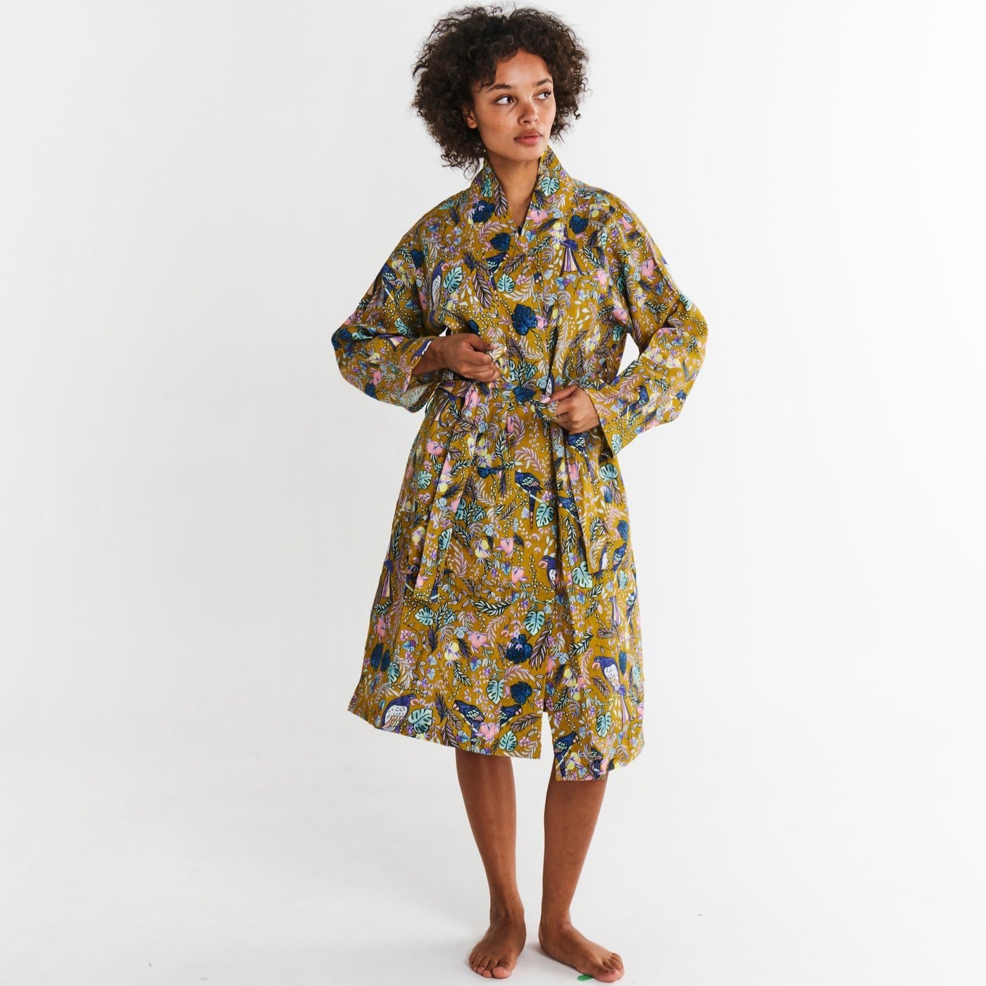 Birds Of Paradise Linen Robe