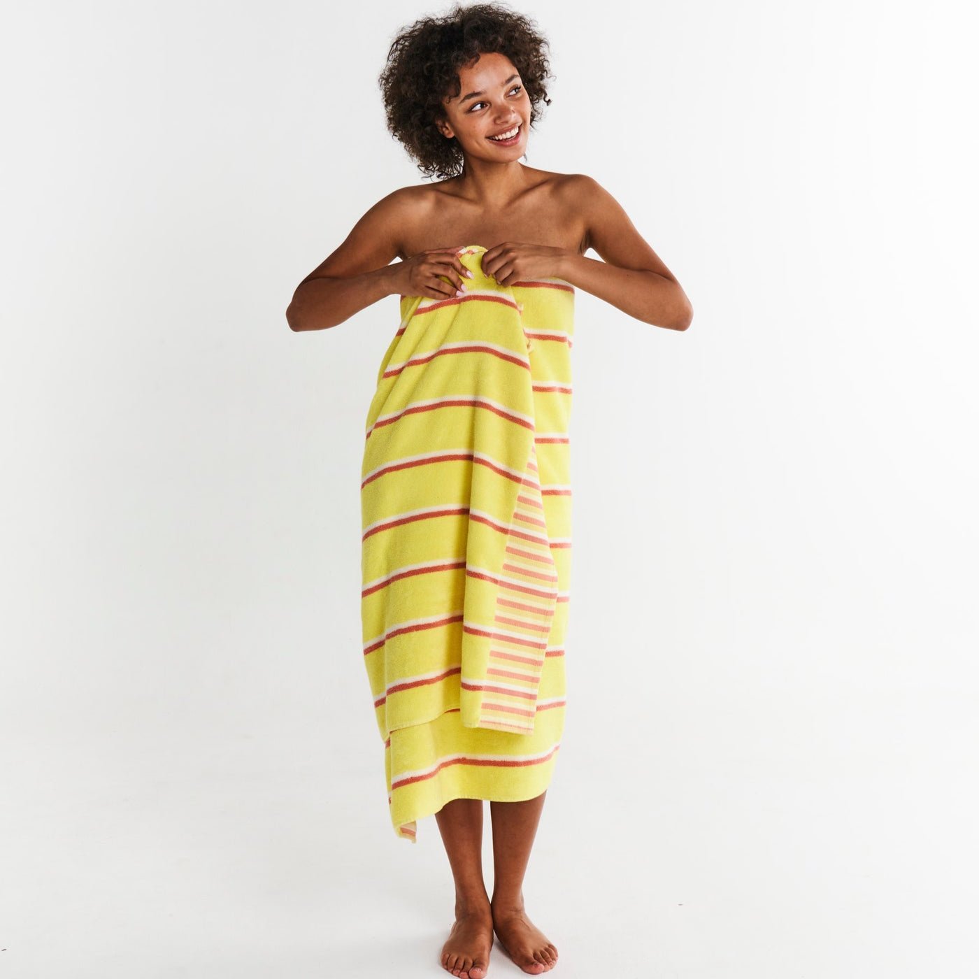 Pina Colada Stripe Terry Bath Sheet / Beach Towel