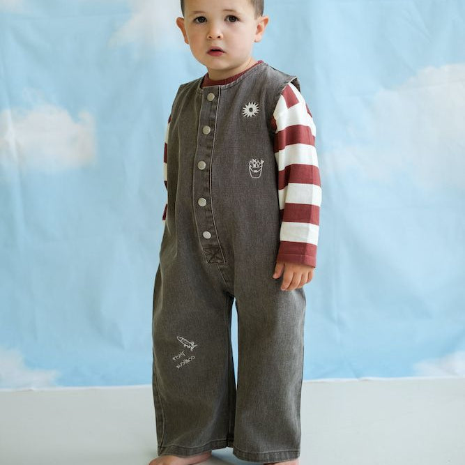 Fishy Business Denim Baby Jumpsuit