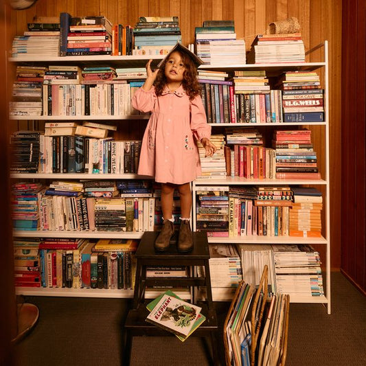 Wild Strawberry Corduroy Collar Kids Dress