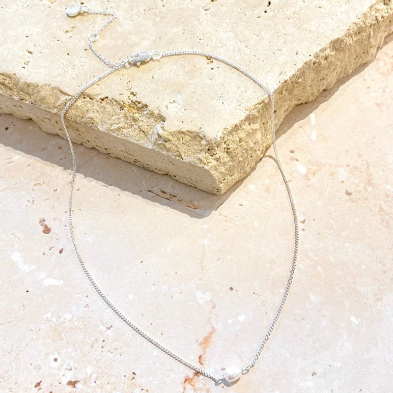 Rhoda Pearl Sterling Silver Plated Necklace