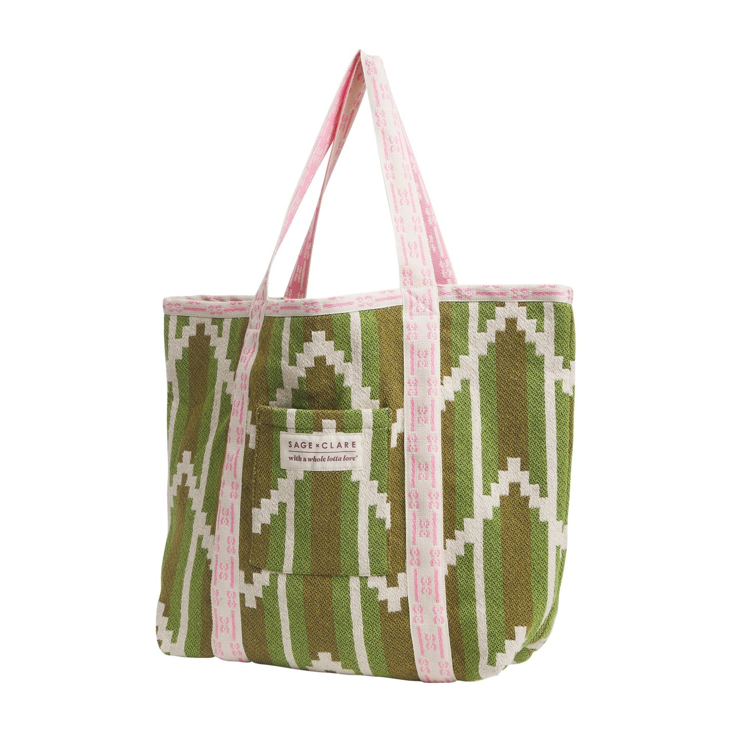 Nisha Palm Woven Tote Bag - Front