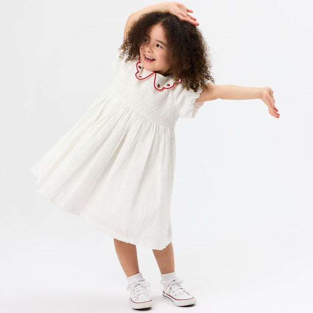 Sweet Strawberry Flo Smocked Kids Dress
