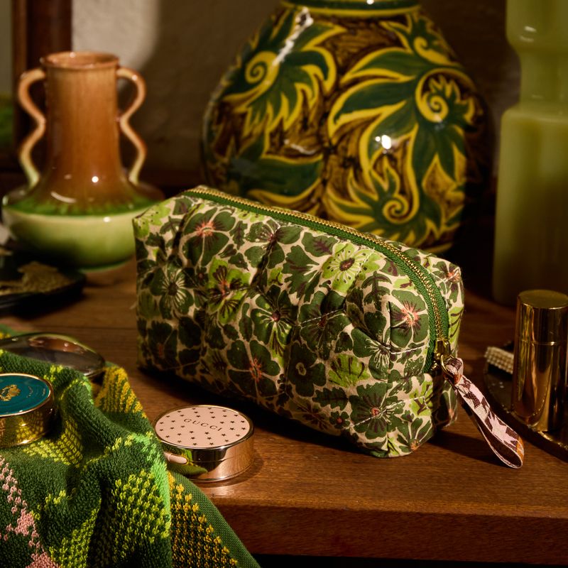 Cactus Green Magnolia Travel Pouch
