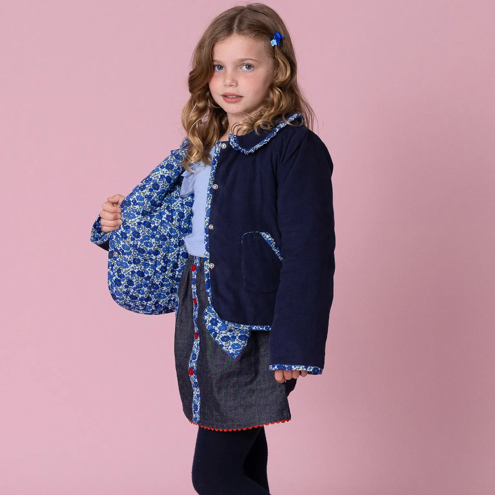 English Flowers Corduroy Quilted Jacket
