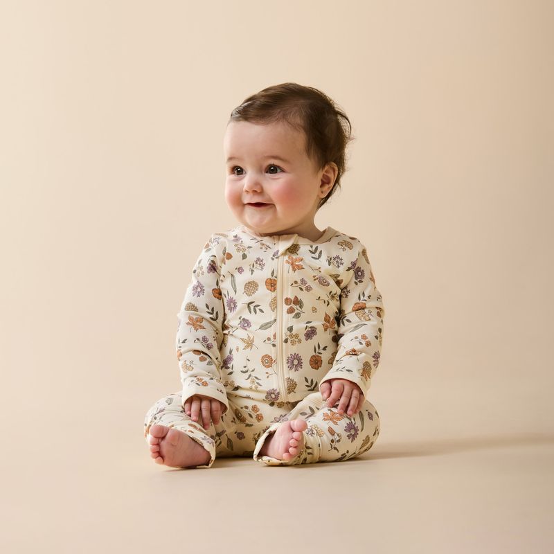 Maple Glow Organic Zipsuit with Feet