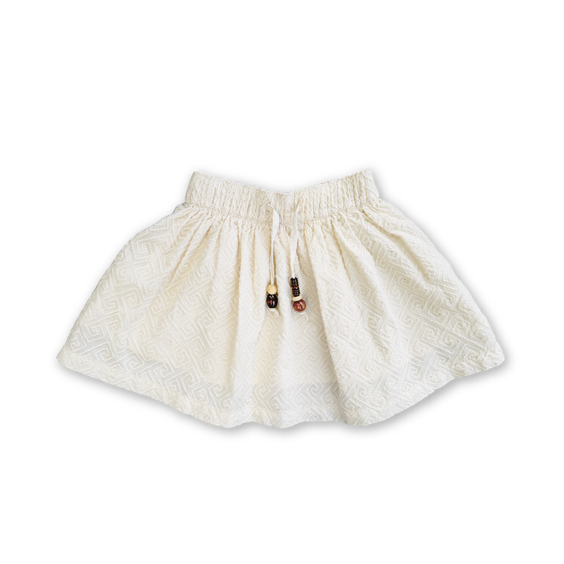 Ziggy Cream Embroidered Kids Skirt
