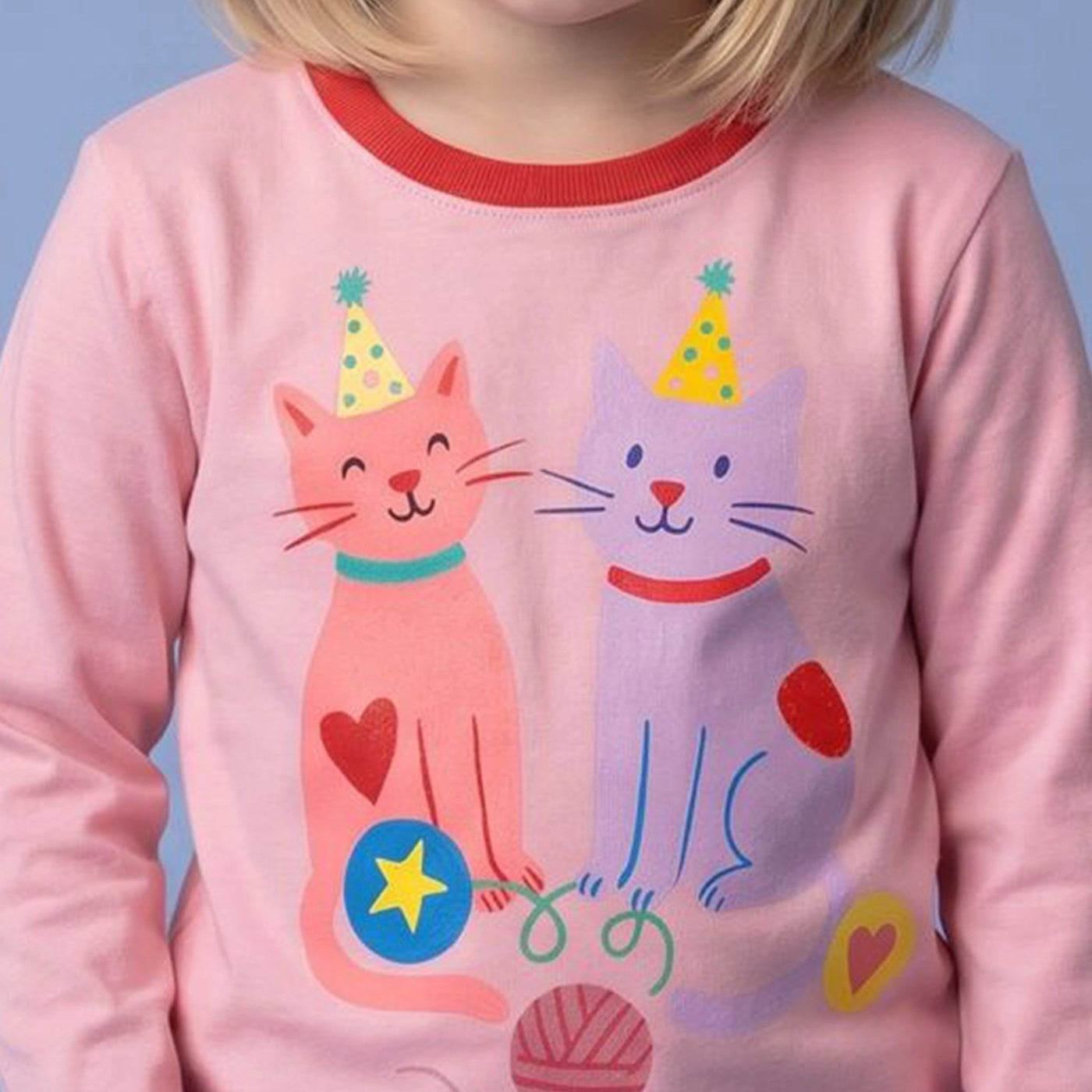 Party Cats Long Sleeve Pink Tee