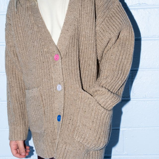 Organic Speckle Kids Knit Cardigan