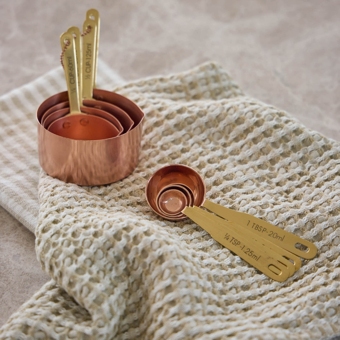 Copper & Brass Measuring Spoon Set