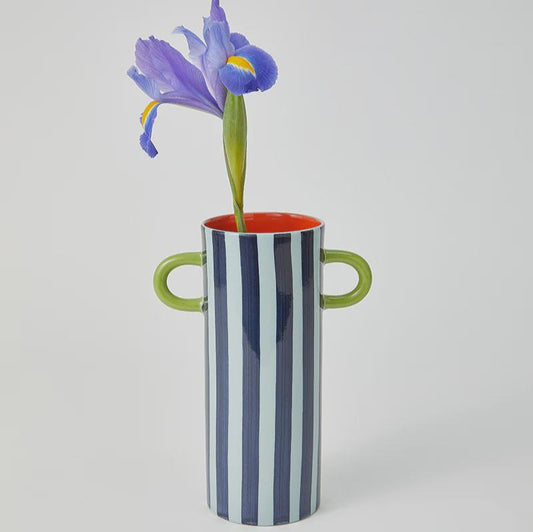 Griffe Blue Stripe Tall Vase