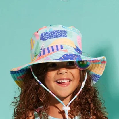 Kids Swim Bucket Hat Rainbow Reef