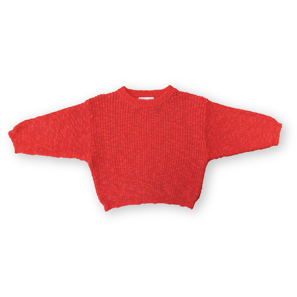 Tomato Chunky Rib Organic Kids Pull Over