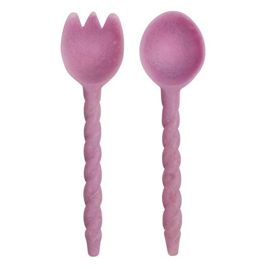 Rose Salad Servers Orchid