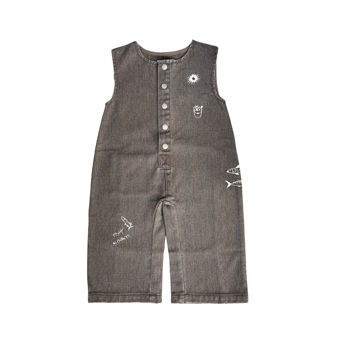 Fishy Business Denim Baby Jumpsuit