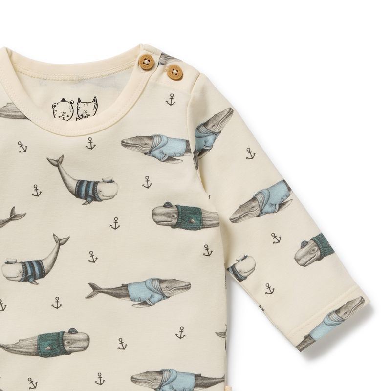 Woolly Whales Organic Bodysuit
