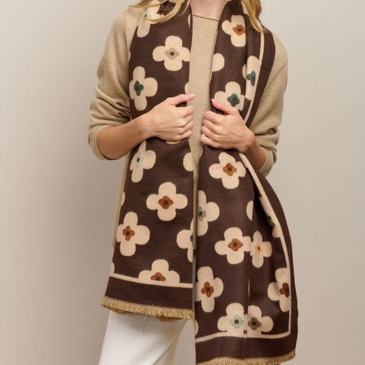Autumn Flower Chocolate Scarf