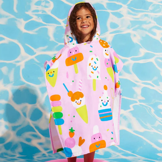 Kids Hooded Towel Sundae Fun Day