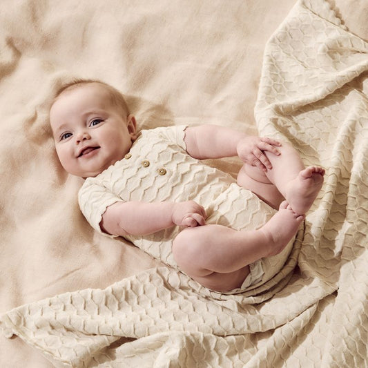 Milk Cloud Organic Knitted Chevron Baby Bodysuit