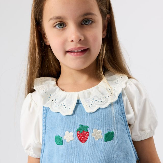 Wild Strawberry Pinafore Kids Dress