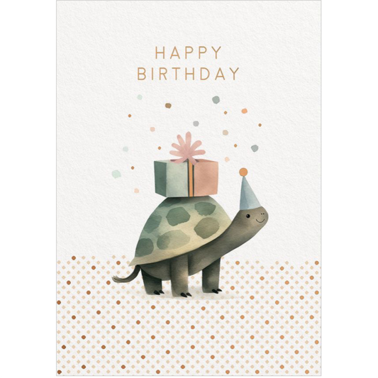 Happy Birthday Tortoise Greeting Card
