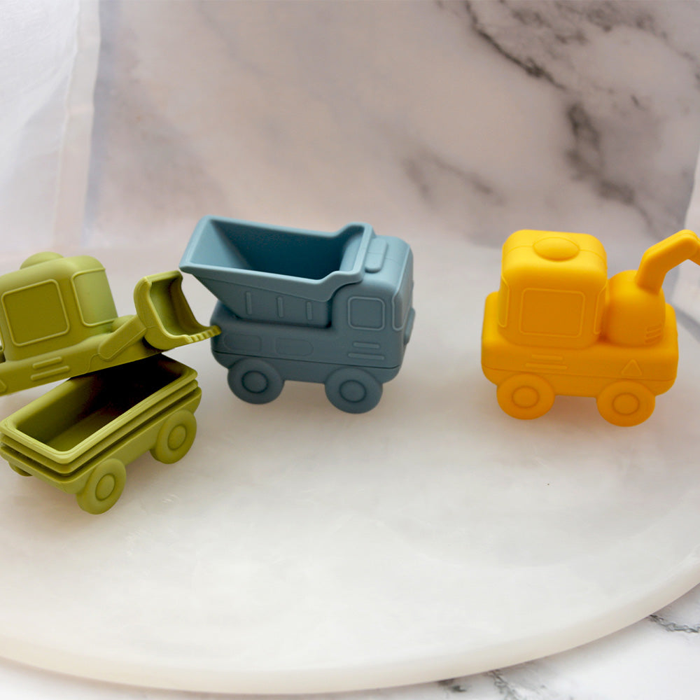 Trucks Silicone Squeezy Bath Toys Set of 3