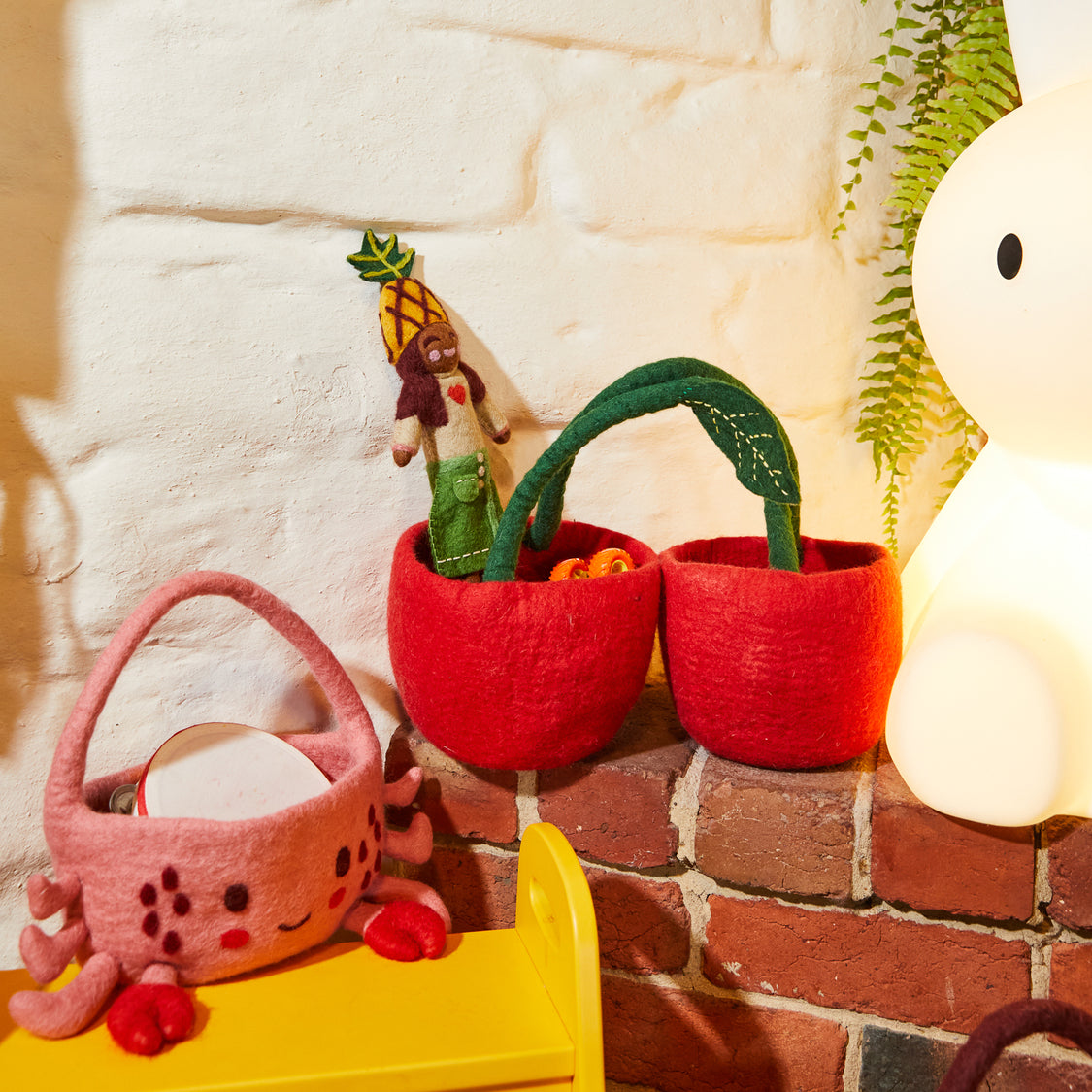 Rosella Cherry Felt Basket