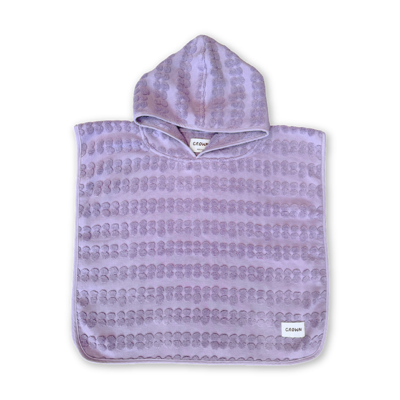 Mauve Bubble Terry Towelling Poncho