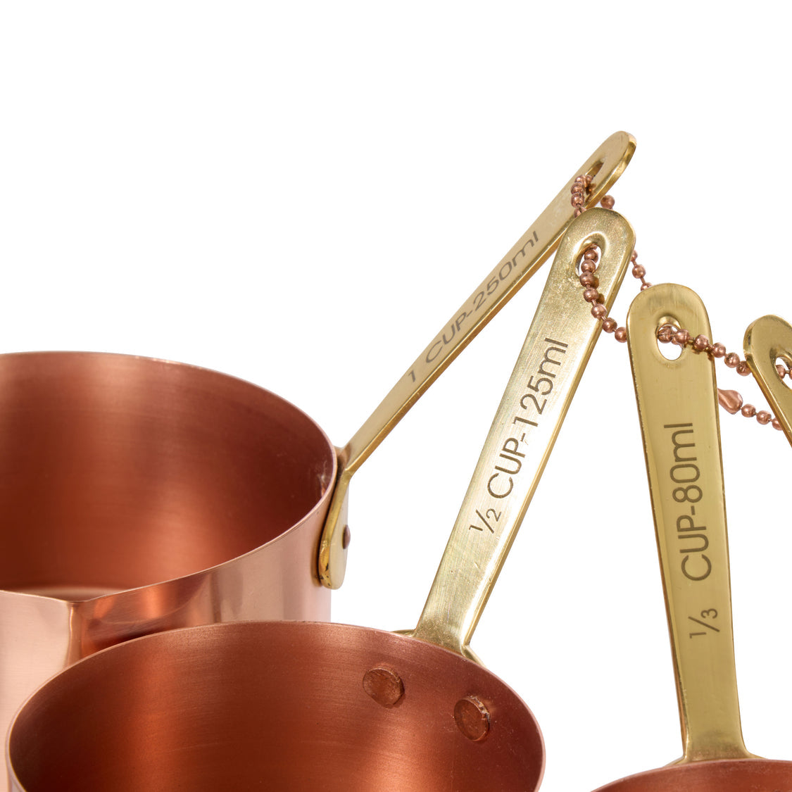 Copper & Brass Measuring Cup Set