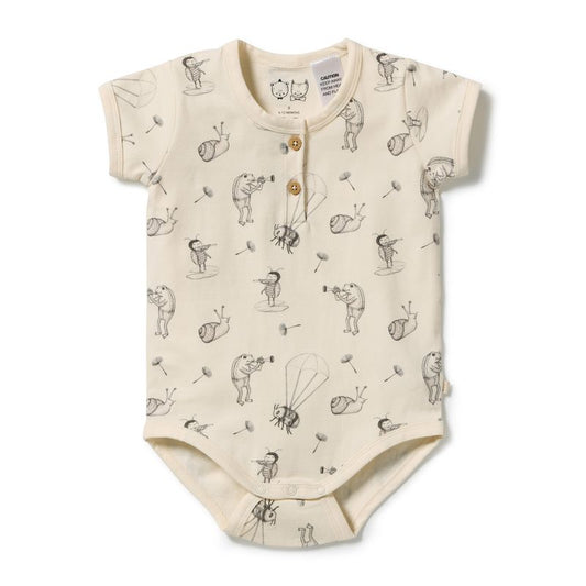 Whispering Willows Organic Henley Baby Bodysuit