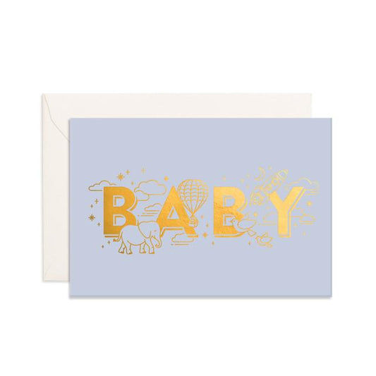 Baby Universe Duck Egg Blue Mini Greeting Card