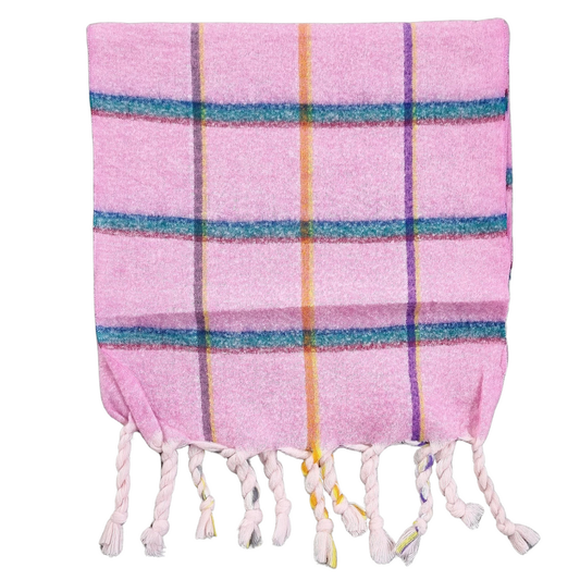Hot Pink Check Winter Scarf