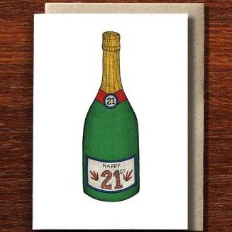 Twenty One Champagne Greeting Card
